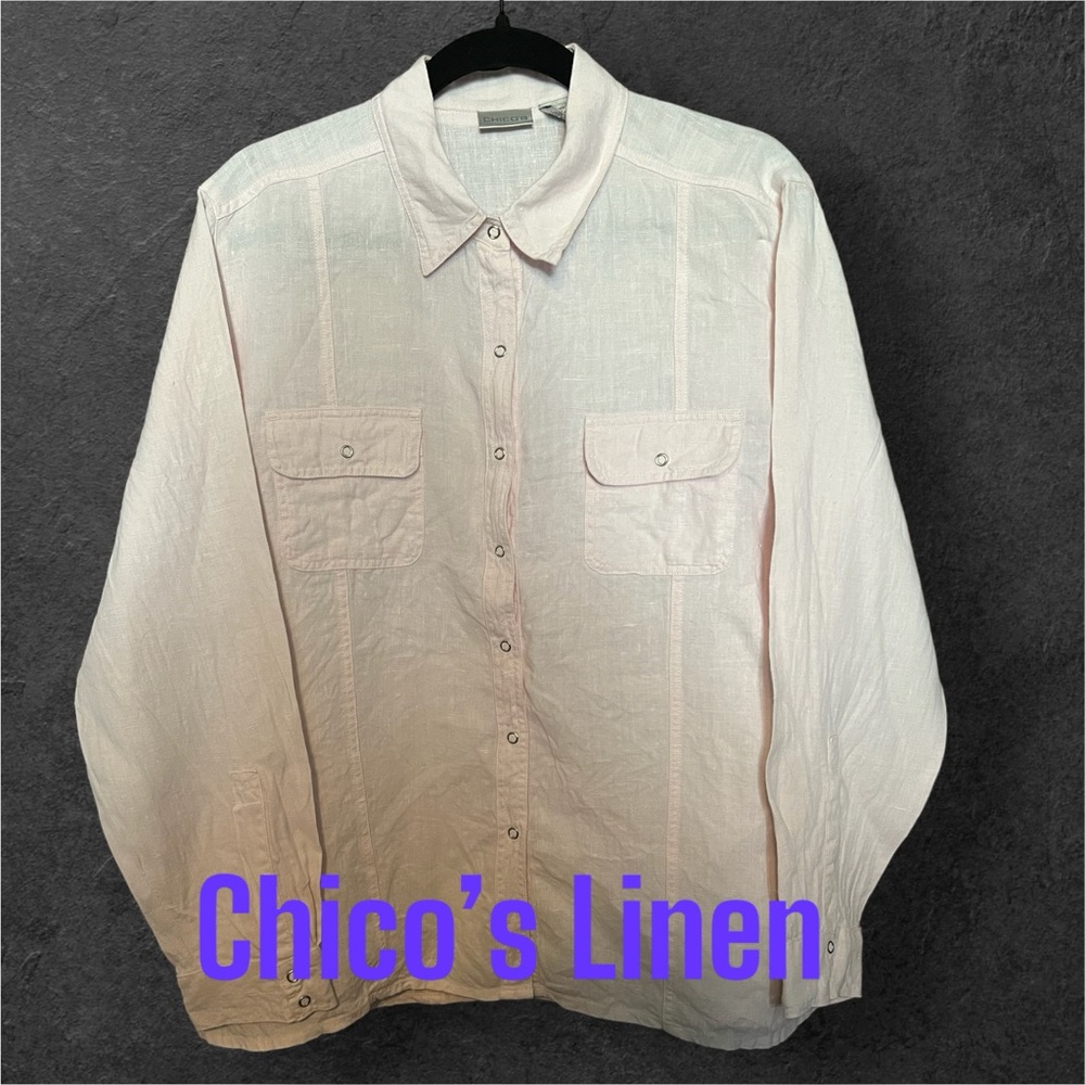 Chico’s Light Pink Linen Shirt